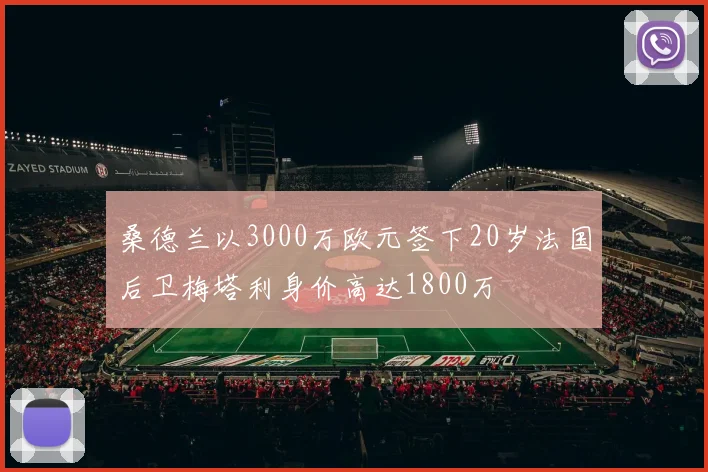 桑德兰以3000万欧元签下20岁法国后卫梅塔利身价高达1800万
